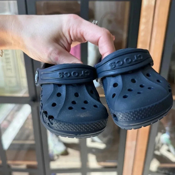 Navy Crocs Baya baby clogs shoes water slides sandals boy toddler - Picture 5 of 6